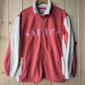Vintage Kokopelli Fleece Zip Up Jacket Kokopelli Dancers Womens Medium